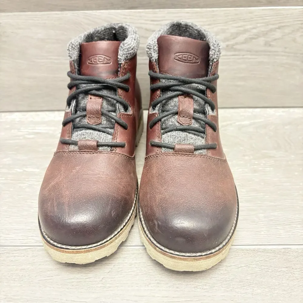 Keen Slater Boots Brown Red Leather Waterproof Boots 1017397 Men’s Size 9.5M